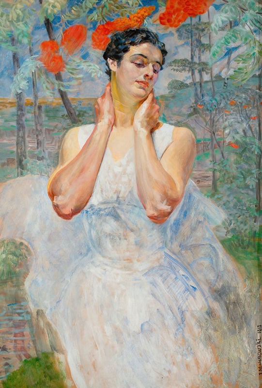 Jacek Malczewski - Portrait of a woman with rowanberry