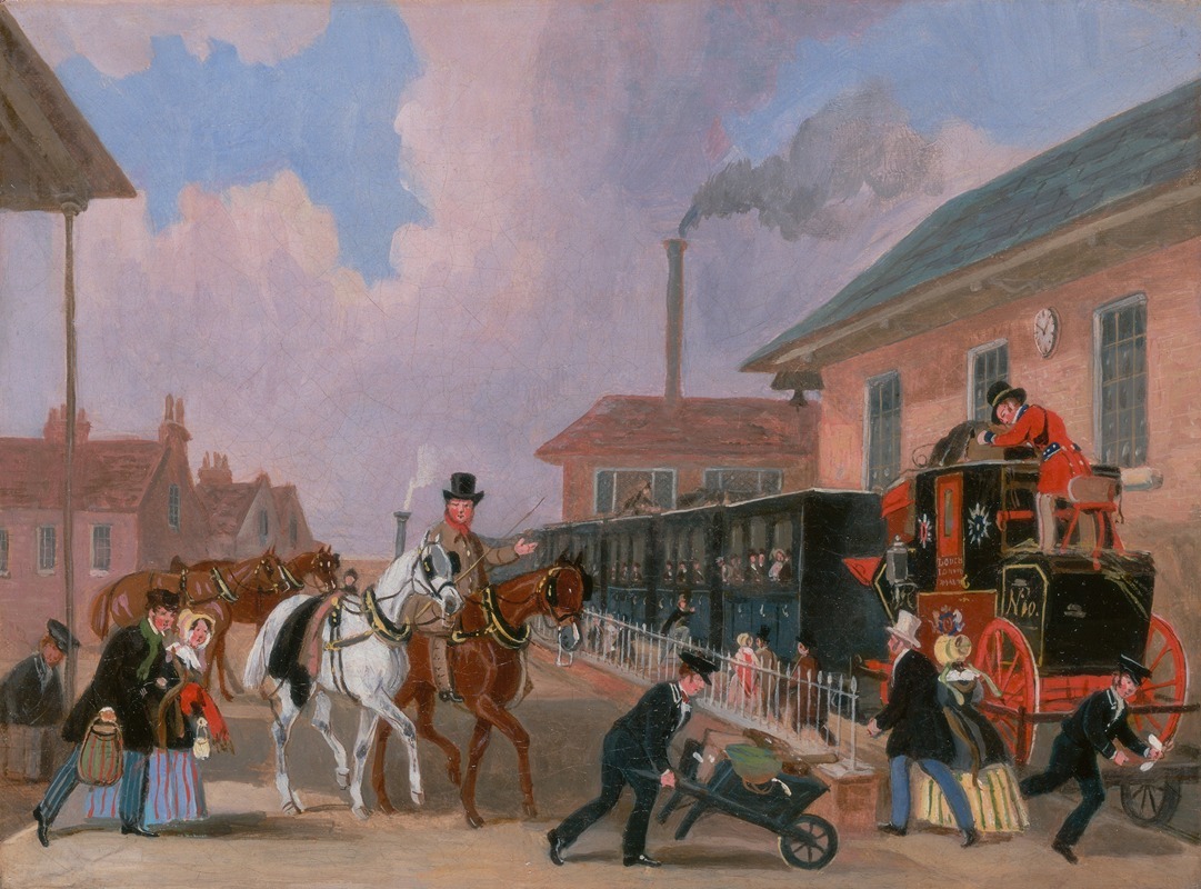 James Pollard - The Louth-London Royal Mail Travelling by Train from Peterborough East, Northamptonshire