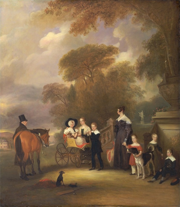 John Ferneley - The Rev. and Mrs. Henry Palmer with their six younger children at Withcote Hall, Near Oakham, Leicestershire
