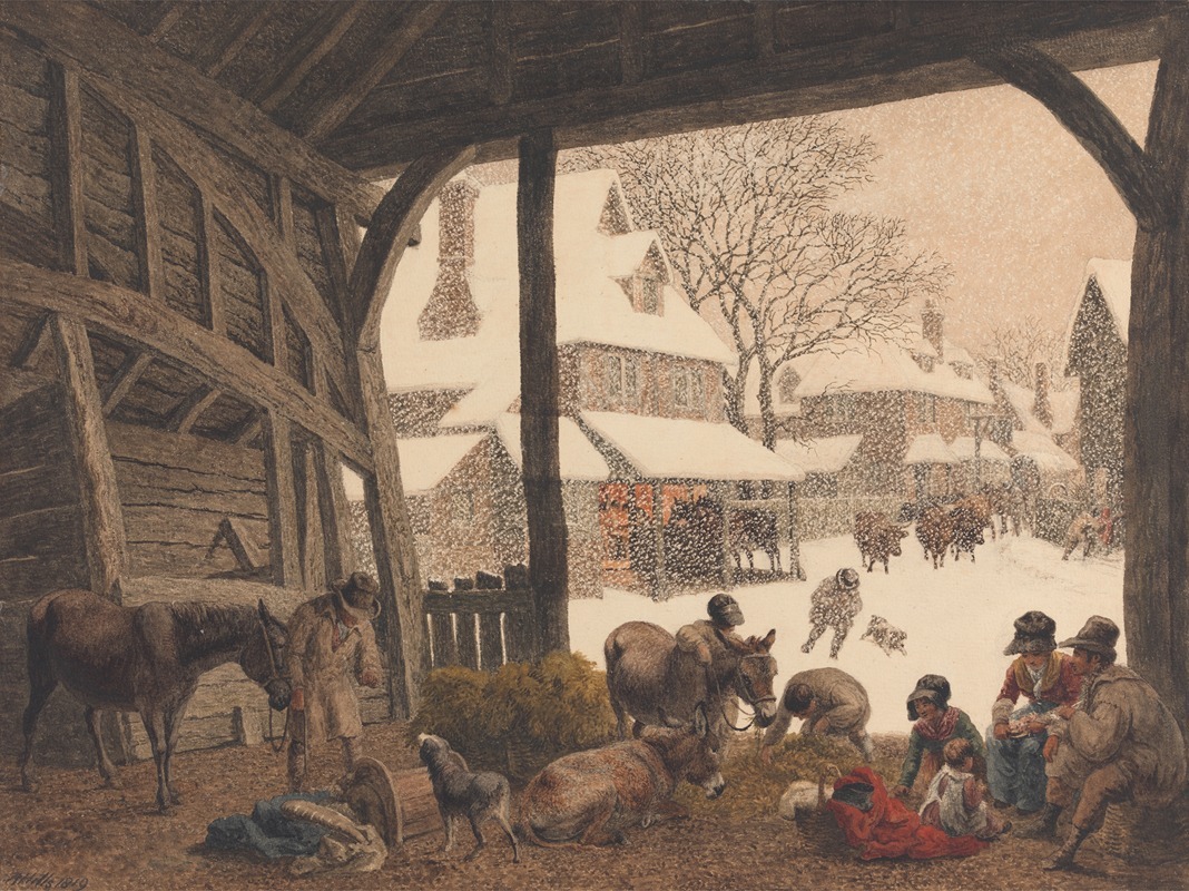 Robert Hills - A Village Snow Scene