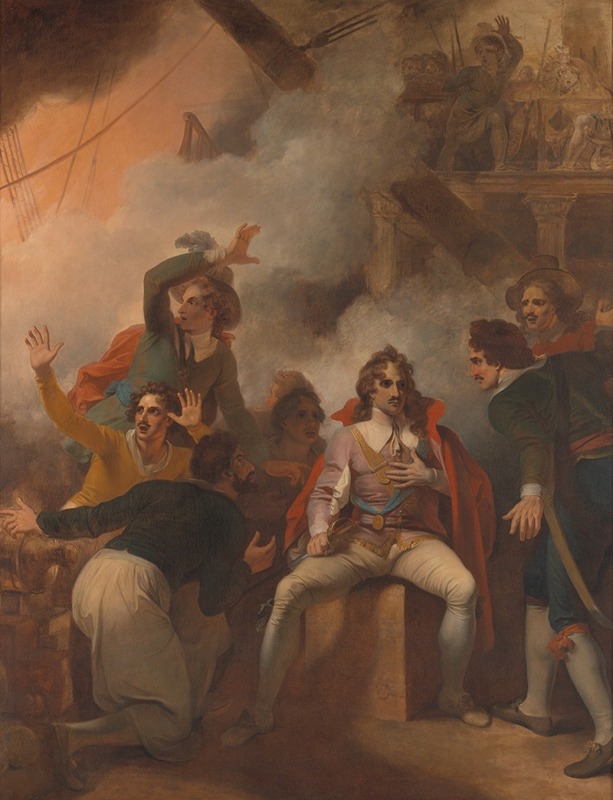Robert Smirke - The Earl of Sandwich Refusing to Abandon His Ship During the Battle of Solebay