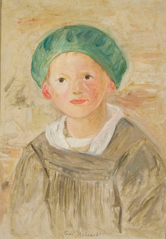 Tadeusz Makowski - Boy in a green cap