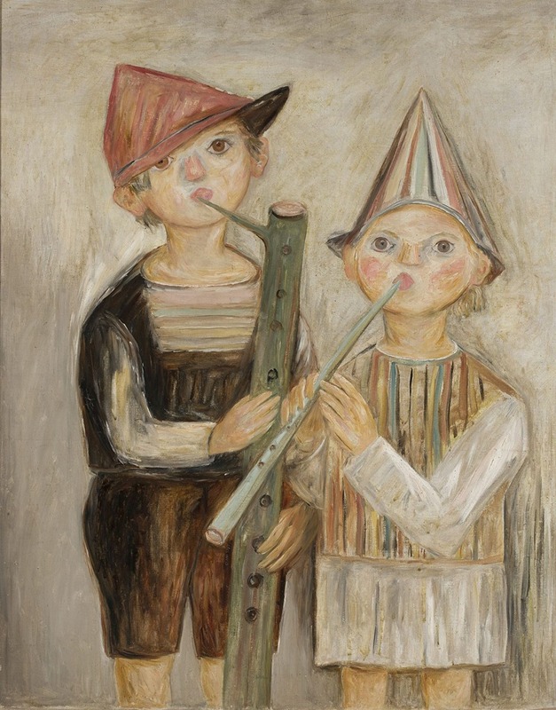 Tadeusz Makowski - Boys with rural pipes