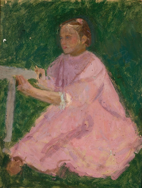 Tadeusz Makowski - Dziewczynka w różowej sukience
