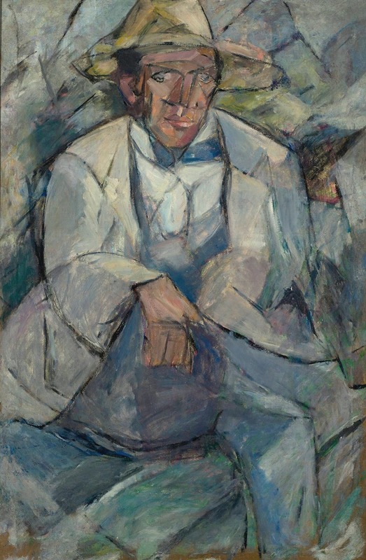 Tadeusz Makowski - Portrait of a man in a white hat