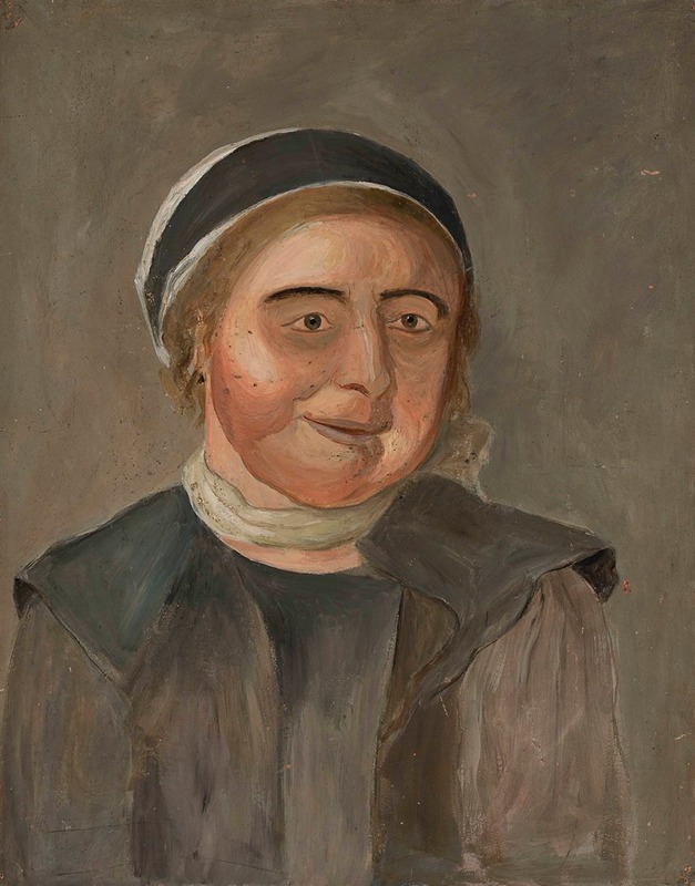 Tadeusz Makowski - Study of a woman in a black and white cap