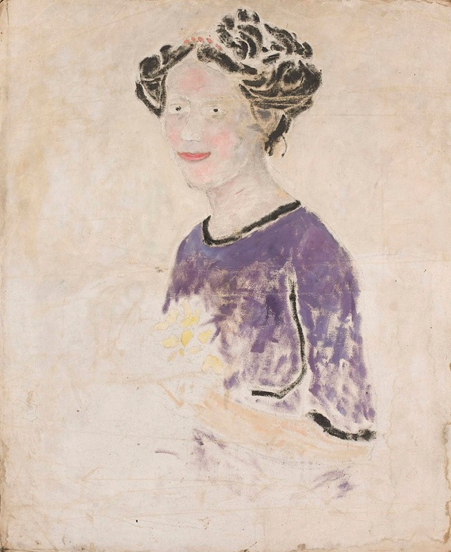 Tadeusz Makowski - Woman in a lilac dress