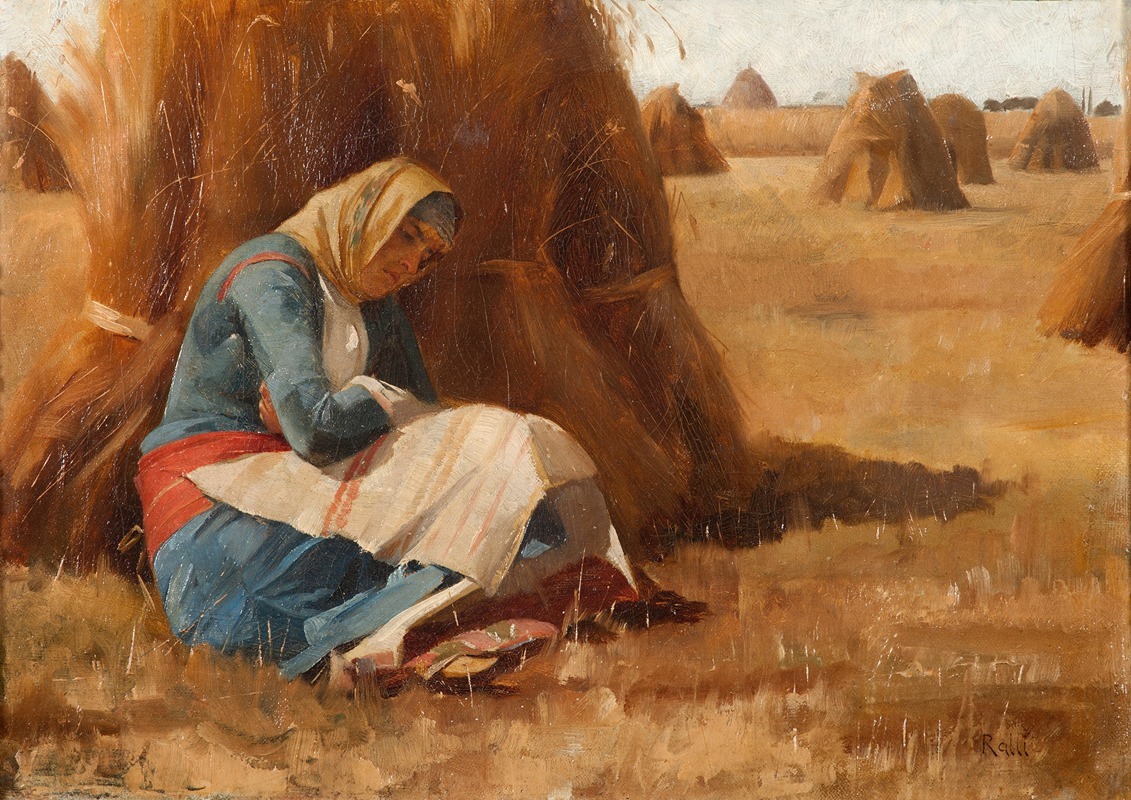 Theodoros Ralli - Resting by a haystack