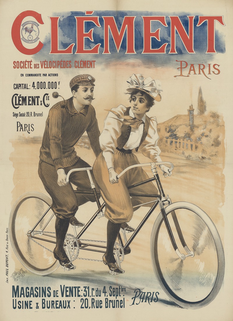 Pal - Clément, Paris. Société des vélocipèdes Clément