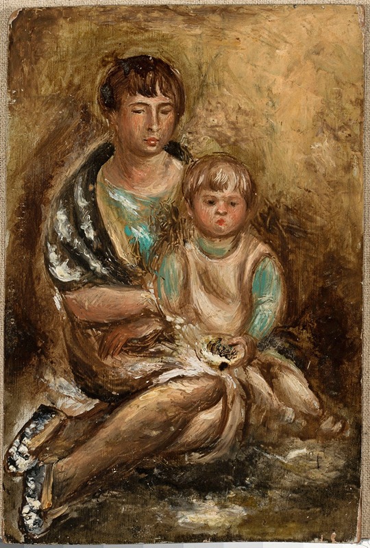 Wacław Wąsowicz - Portret żony z córeczką