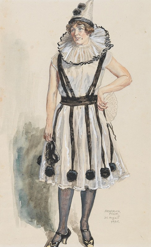 Alexander Pock - Dame in Kostüm der Columbine