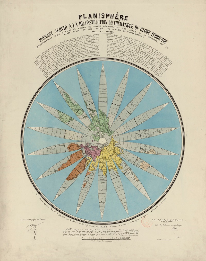 R. Barbot - Planisphère pouvant servir à la reconstruction mathématique du globe terrestre