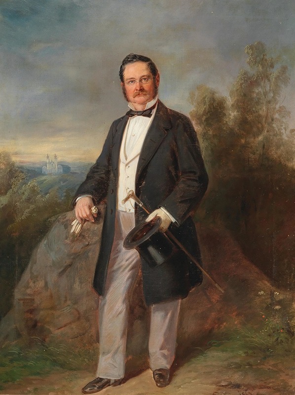 Carl Martin Ebersberg - Bildnis des Josef Edler von Kriehuber