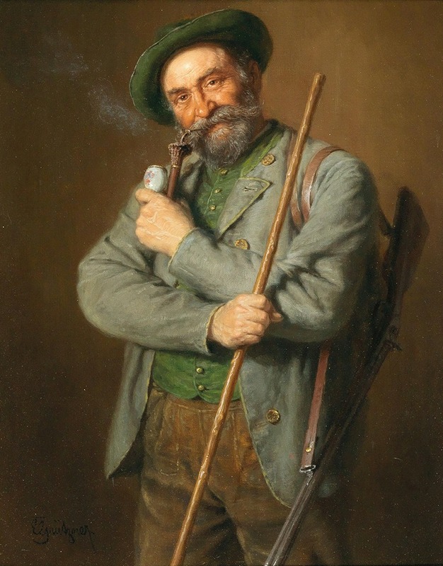 Eduard von Grützner - The Hunter
