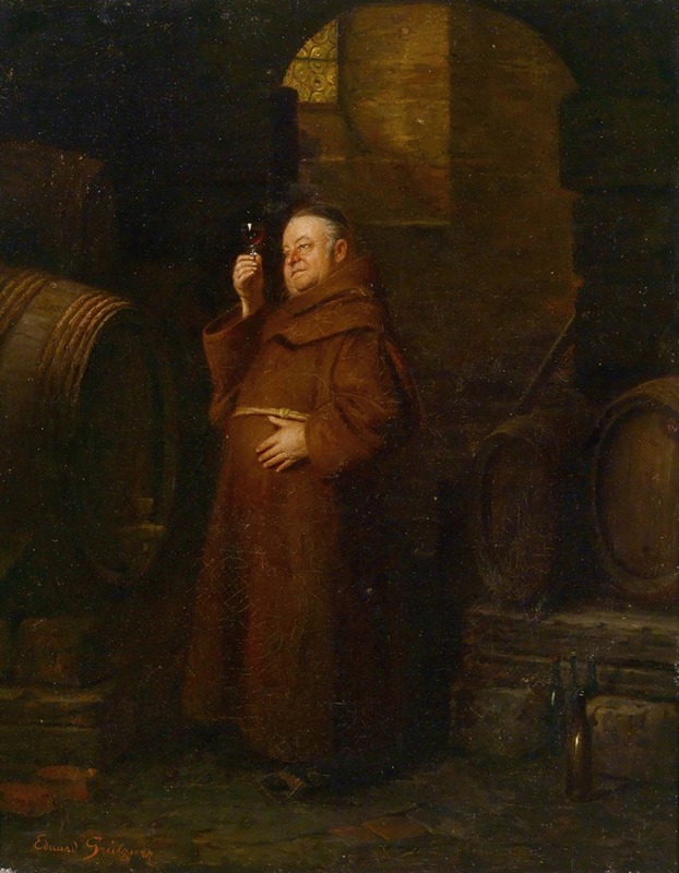 Eduard von Grützner - Mönch bei der Weinprobe