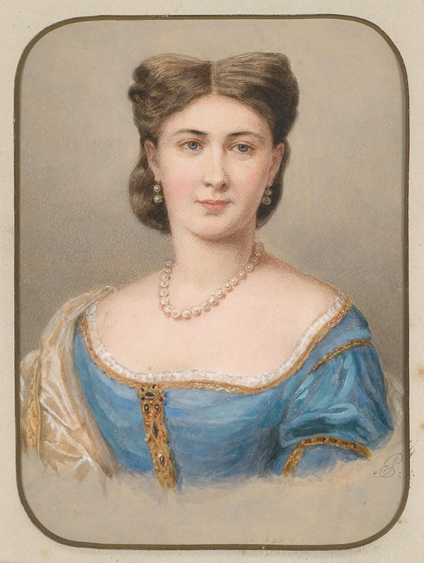 Emanuel Thomas Peter - Bildnis einer Dame in blauem Seidenkleid