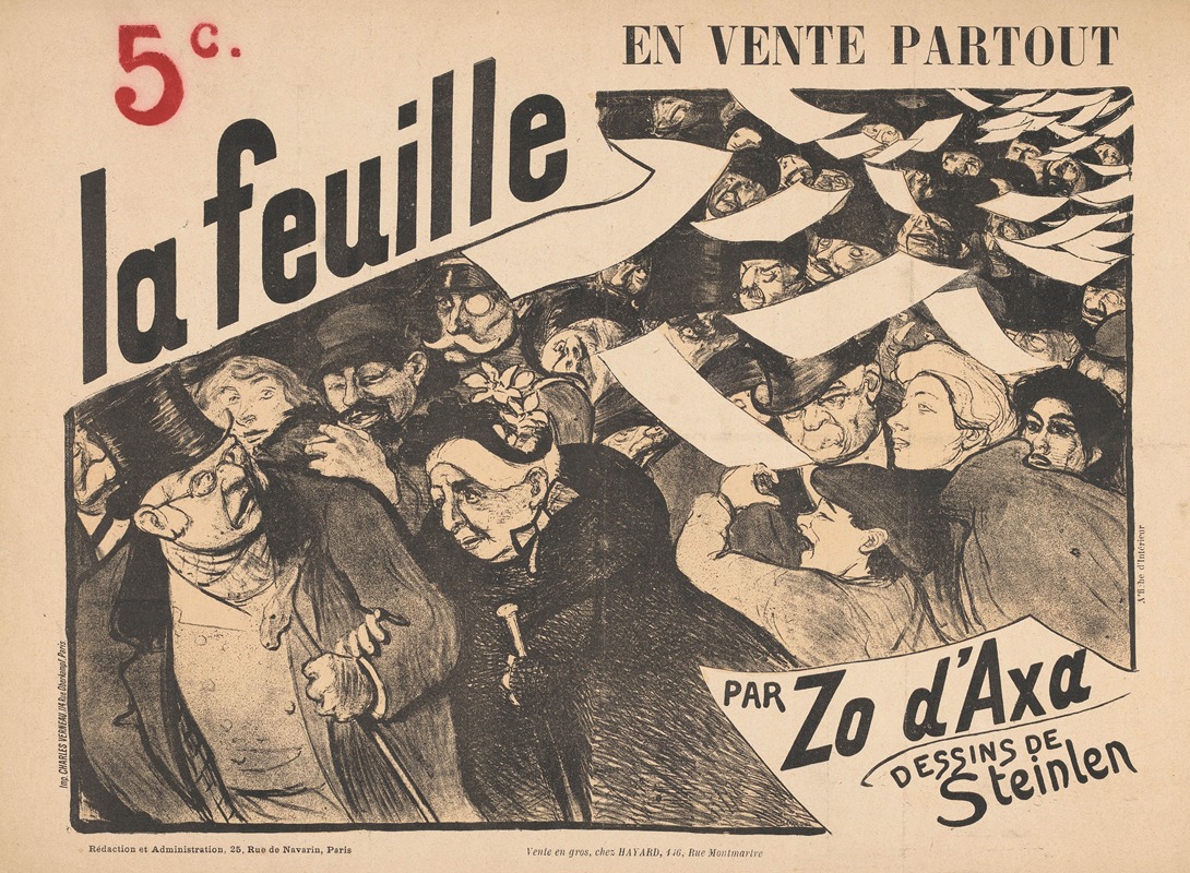 Théophile Alexandre Steinlen - La feuille door Zo d’Axa