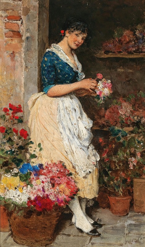 Eugen von Blaas - Venezianisches Blumenmädchen