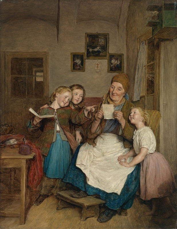 Ferdinand Georg Waldmüller - Großmutter mit drei Enkelkindern