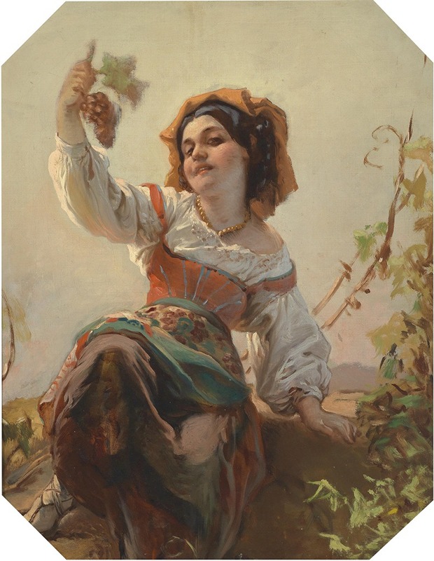 Franz Dobiaschofsky - Italienisches Mädchen mit Weintrauben