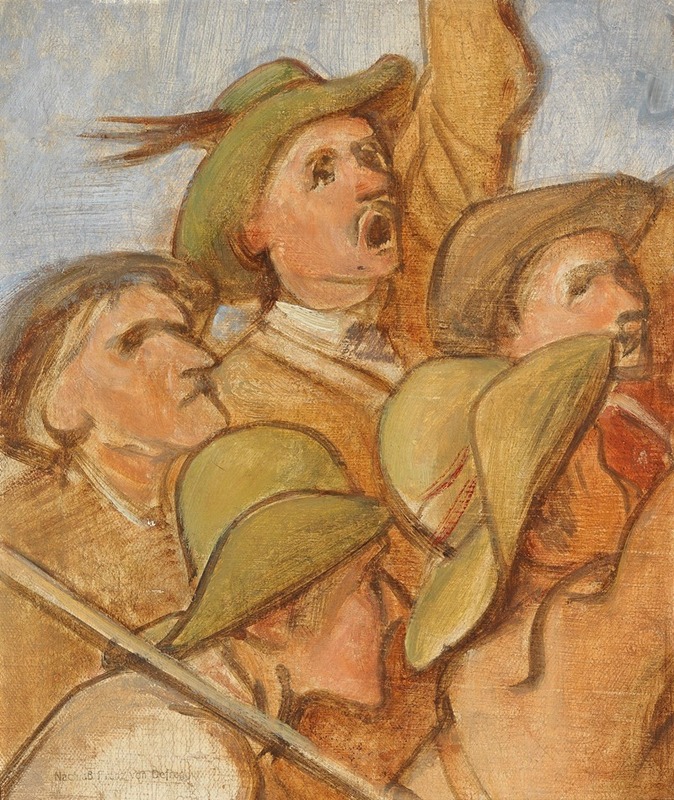 Franz von Defregger - Bauern (Tiroler Freiheitskämpfer) Ölskizze