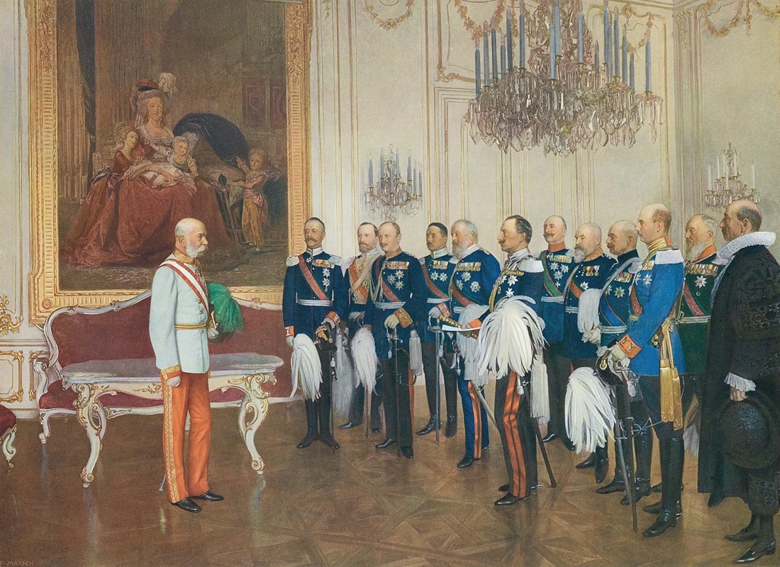 Franz von Matsch - Die deutschen Bundesfürsten huldigen Kaiser Franz Joseph