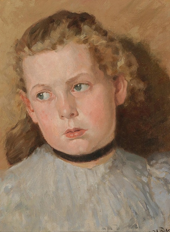 Fritz von Uhde - Bildnis eines Mädchens mit schwarzem Halsband