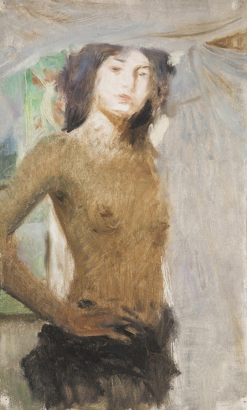 Hugo Boettinger - A Study of a Nude Girl
