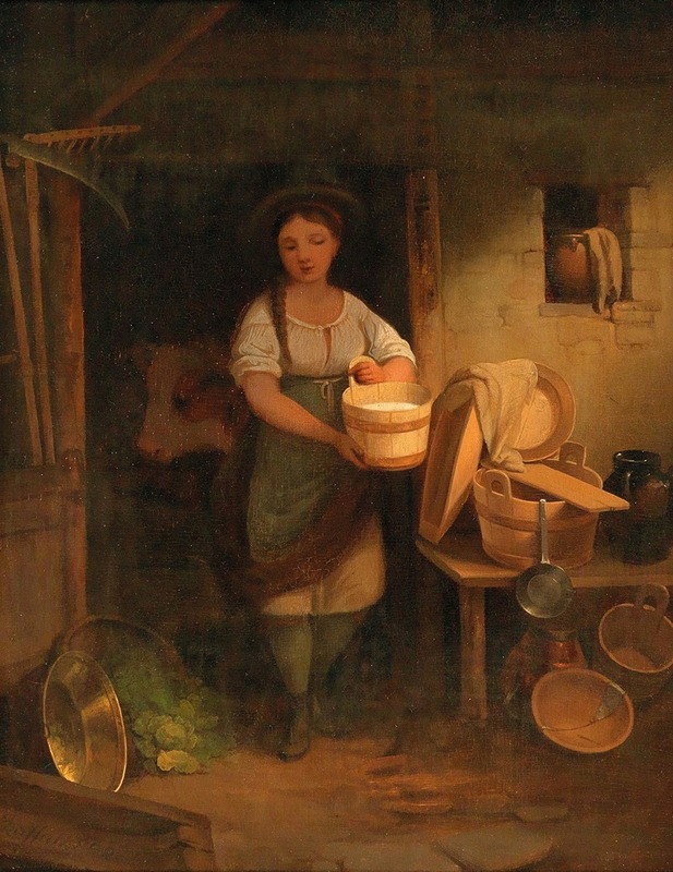 Ignaz Raffalt - Milkmaid in the Barn