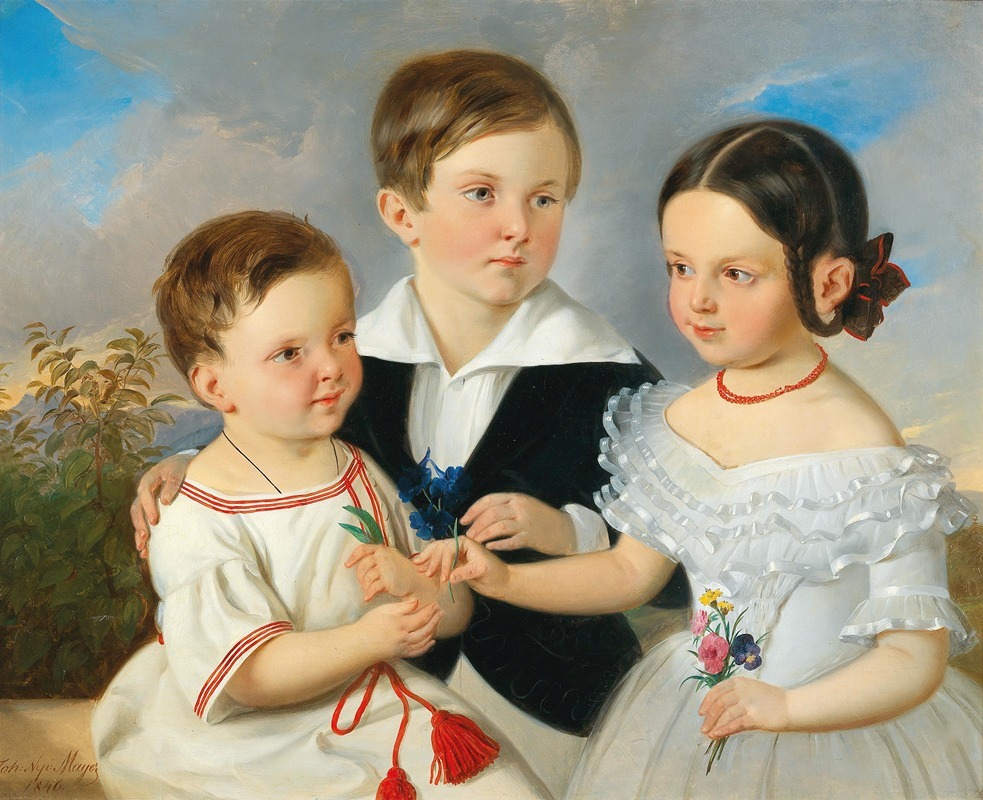 Johann Nepomuk Mayer - Three Siblings