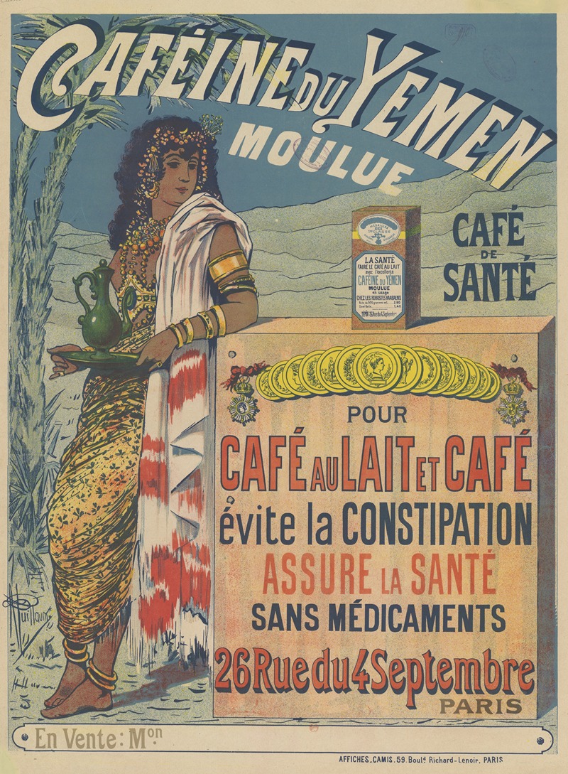 Albert Guillaume - Caféine du Yémen, moulue. Café de santé pour café au lait et café, évite la constipation