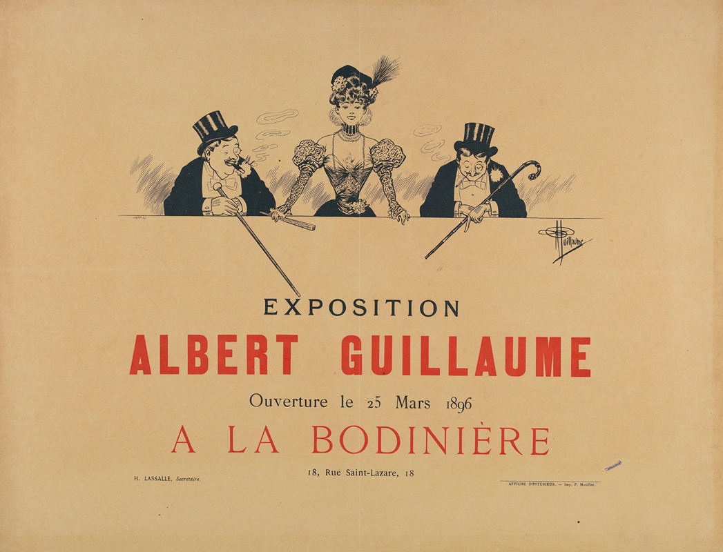 Albert Guillaume - Exposition Albert Guillaume Ouverture Le 25 Mars 1896 A La Bodiniere