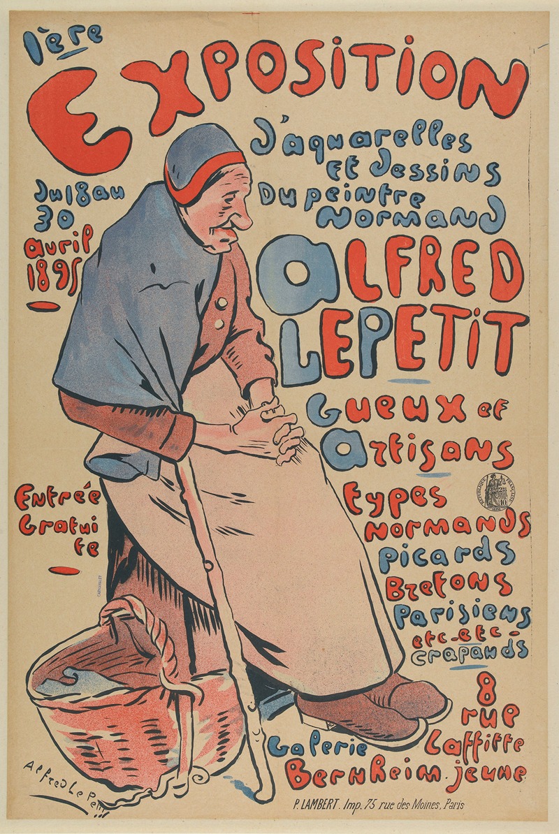 Zut (Alfred Le Petit) - 1ère EXPOSITION d’aquarelles et dessins Du peiNtre Normand aLFRED LEPETIT Gueux et artisaNs types NormaNds P