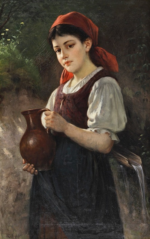 Rudolf Epp - Junges Mädchen mit einem Tonkrug