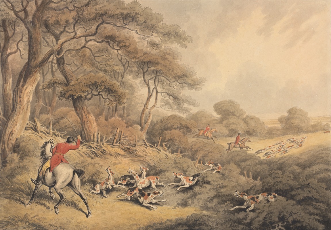 Samuel Howitt - Foxhunting; Stopping Hounds That Have Changed
