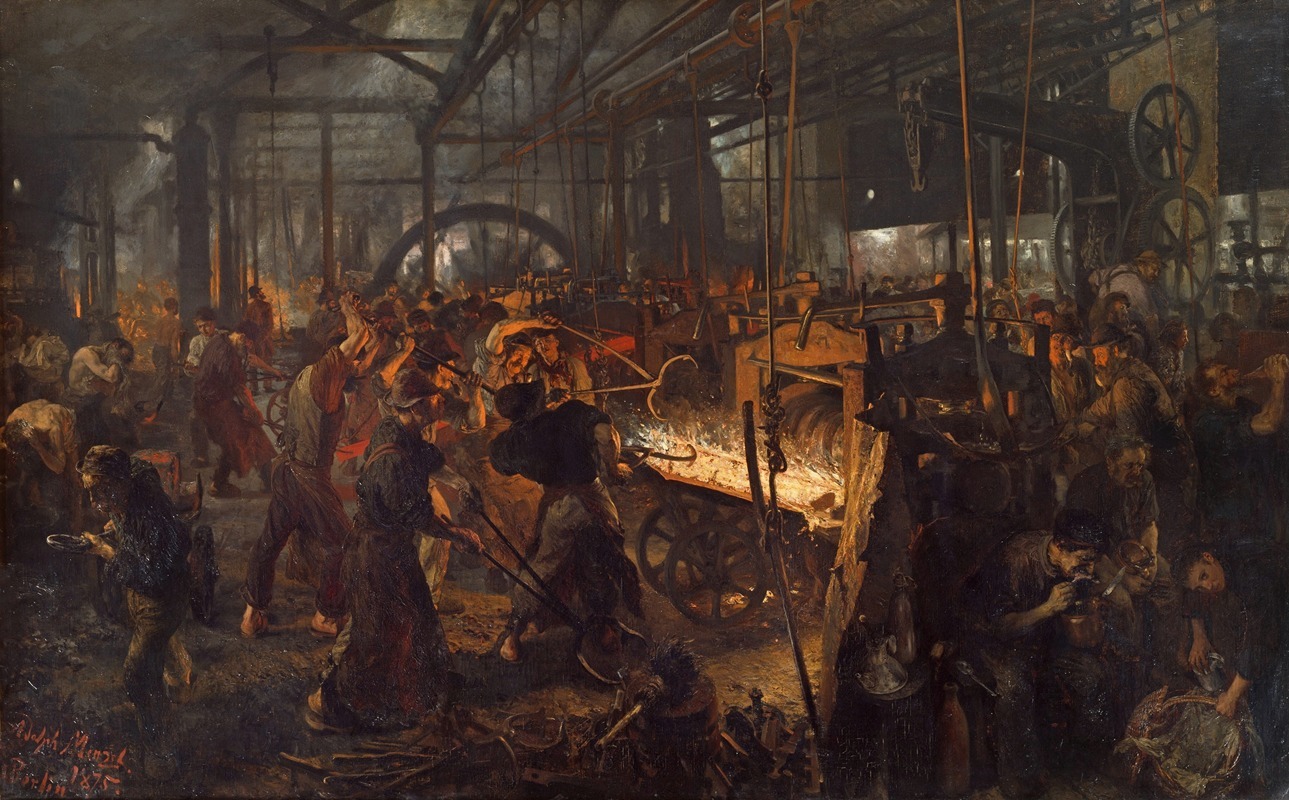 Adolph von Menzel - The Iron Rolling Mill (Modern Cyclopes)
