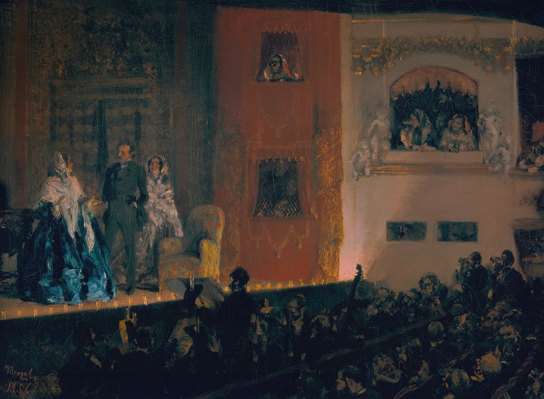 Adolph von Menzel - The Théâtre du Gymnase