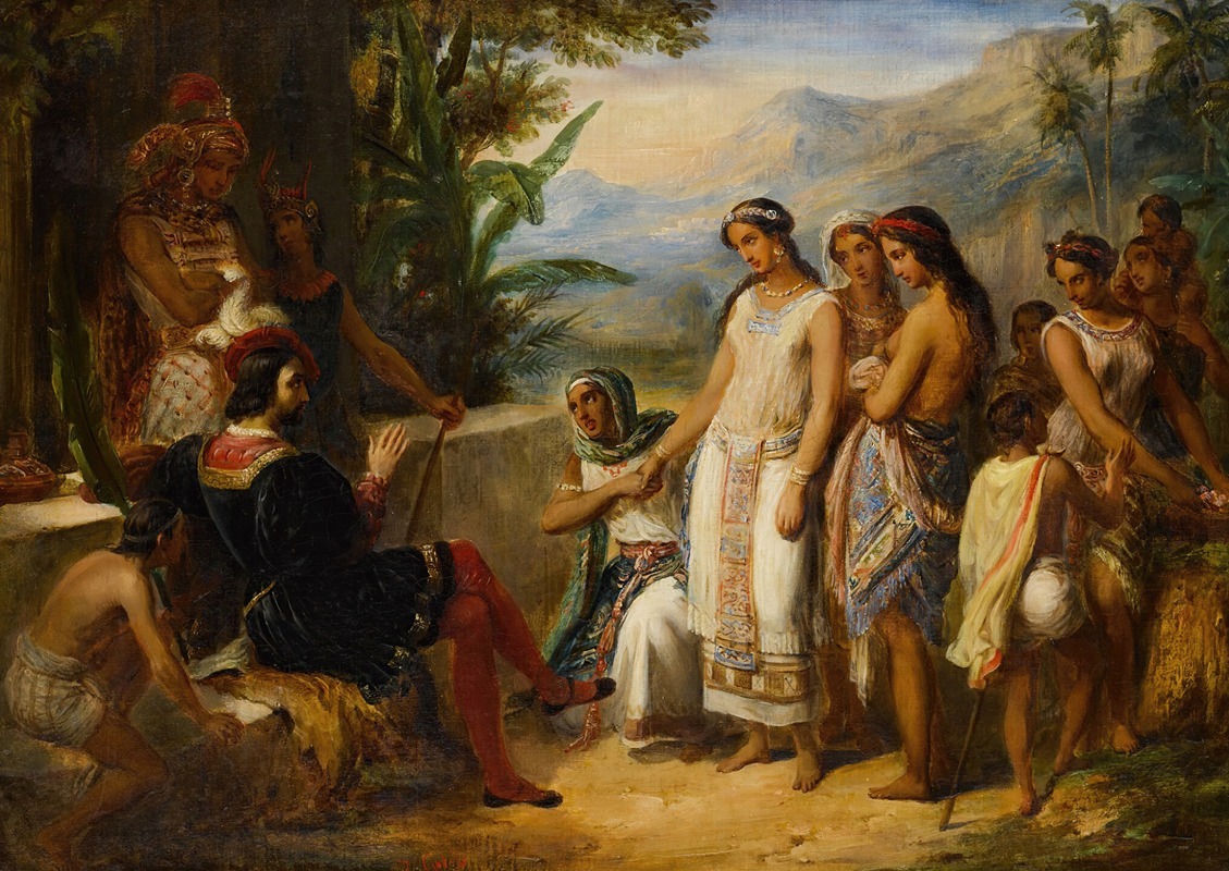 Alexandre Marie Colin - Young Inca Woman Being Offered for Marriage