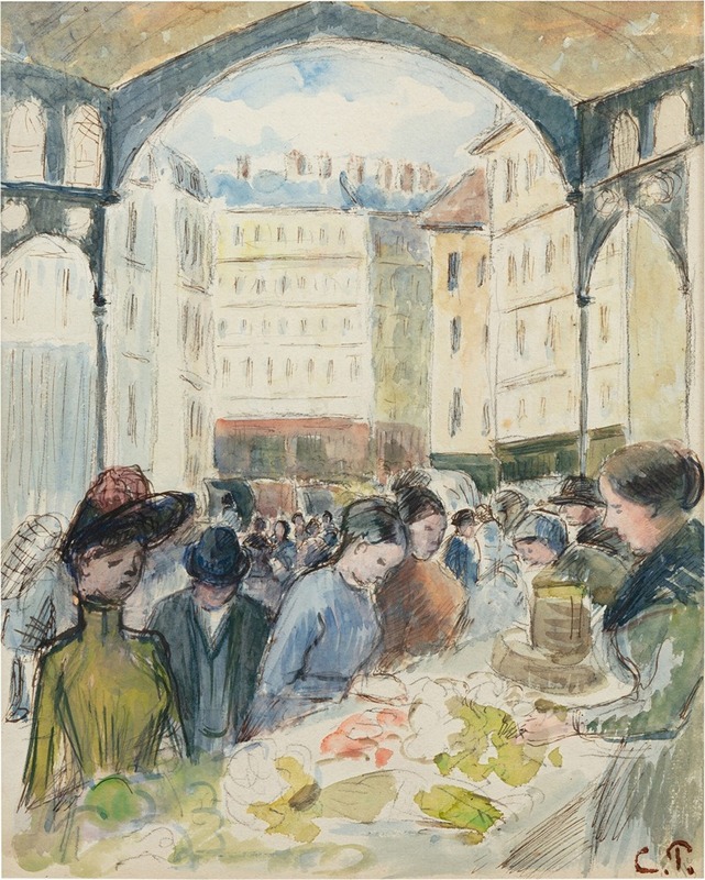 Camille Pissarro - Les Halles centrales; le marché aux légumes