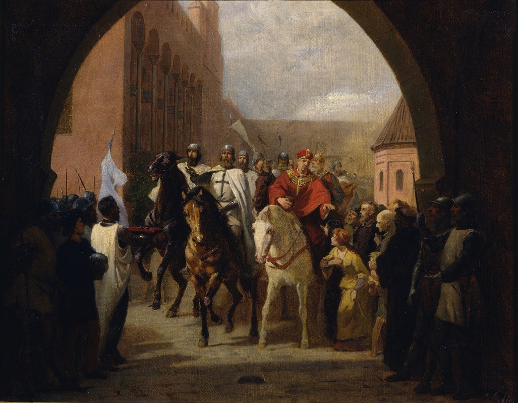 Carl Steffeck - Entering of the knights in the Marienburg (study)