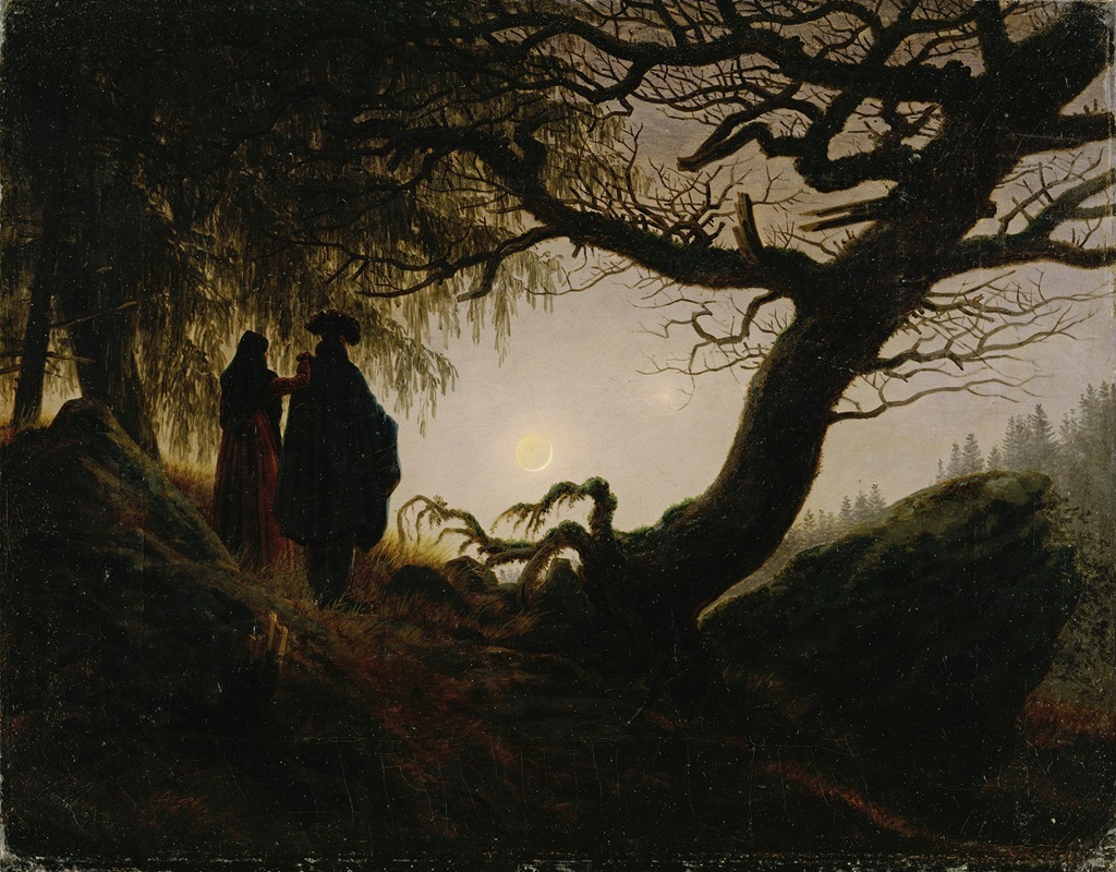 Caspar David Friedrich - Man and Woman contemplating the moon