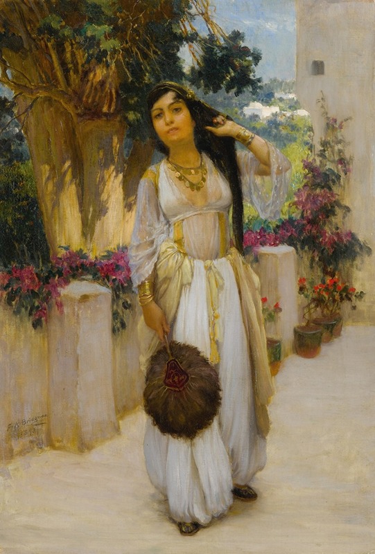 Frederick Arthur Bridgman - Woman of Algiers on a Veranda