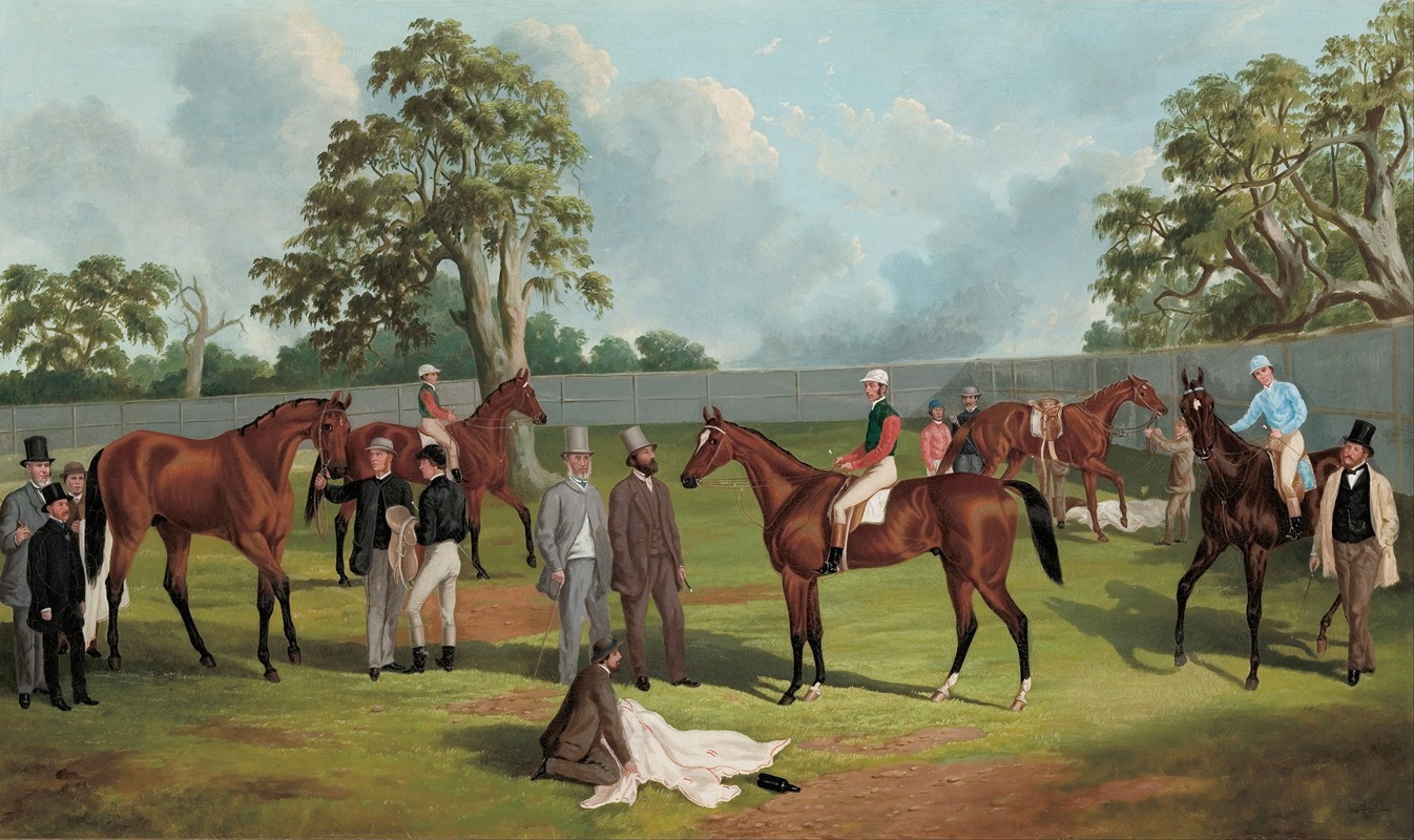 Frederick Woodhouse - Group in the Dowling Forest Racecourse enclosure, Ballarat, 1863