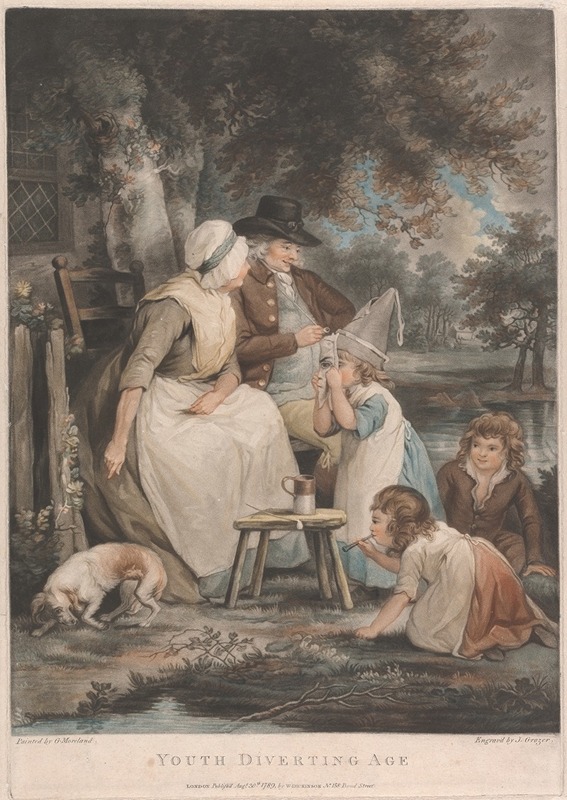 Youth Diverting Age by George Morland - Artvee