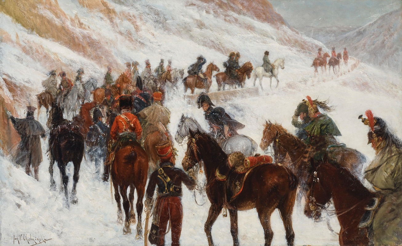 Jan Van Chelminski - Napoléon’s Army Traversing Somosierra Pass in the Guadarrama Mountains, 1808