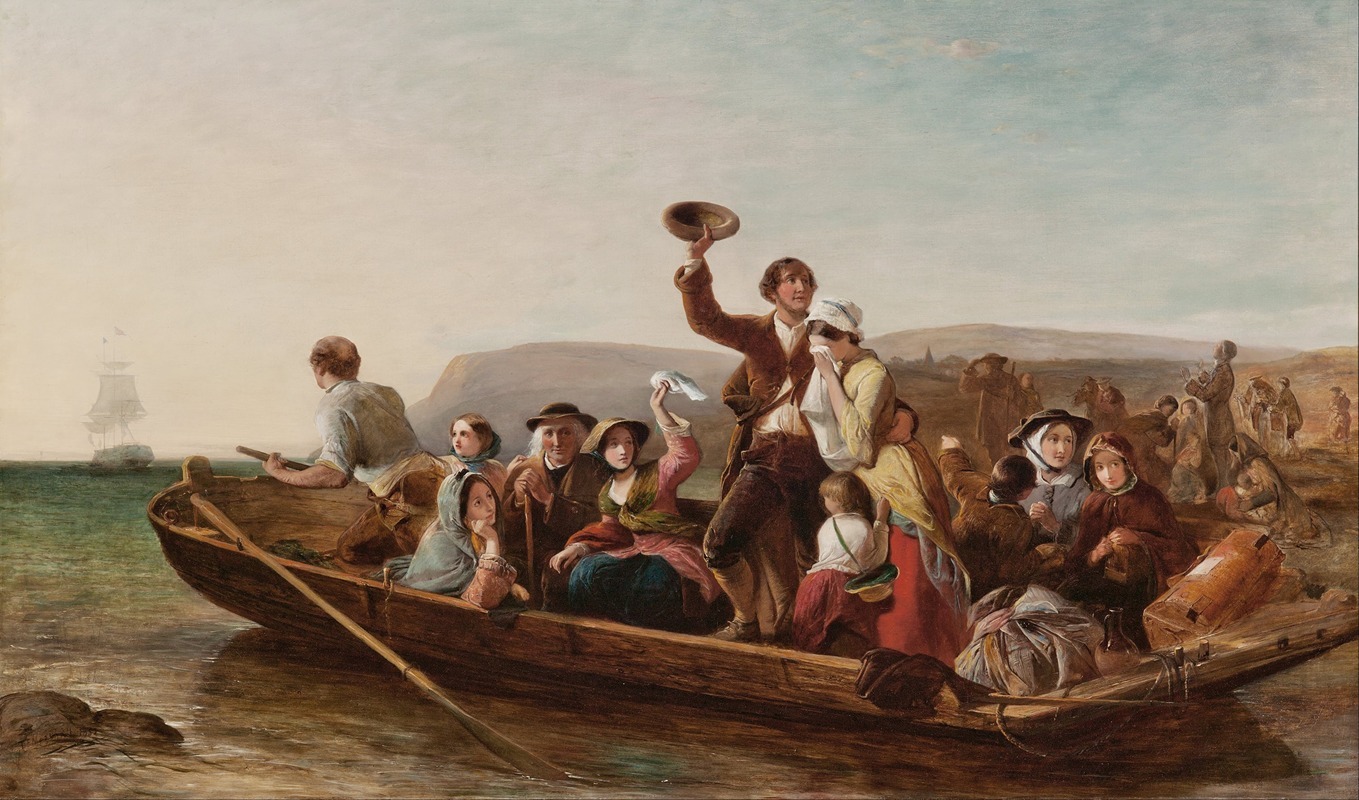 Thomas Falcon Marshall - Emigration – the parting day ‘Good Heaven! what sorrows gloom’d that parting day etc’ Goldsmith