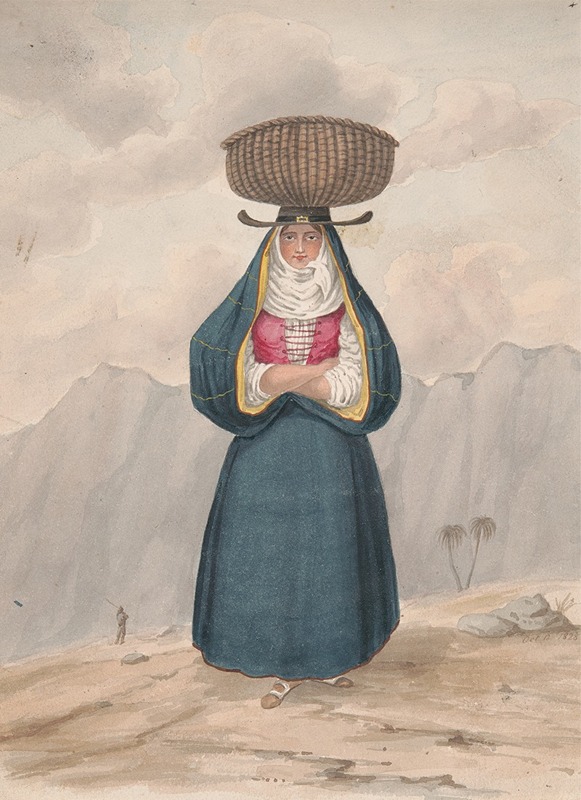 Alfred Diston - Peasant woman with basket on her head – La Palma