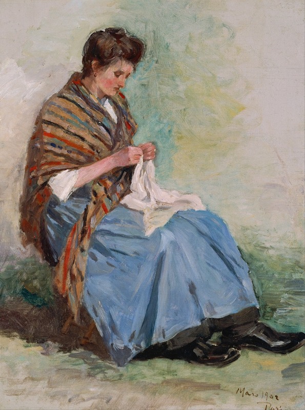 Asai Chû - Woman Sewing