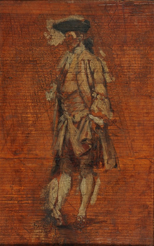 Ernest Meissonier - Personnage debout en costume Louis XV (croquis pour les Joueurs de Boules) Stade de création étude