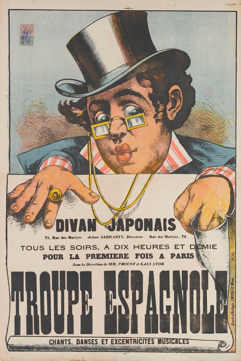 Anonymous - Divan Japonais 75, Rue Des Martyrs Jehan Sarrazin, Directeur Rue Des Martyrs, 75 Tous Les Soirs, A Dix Heures Et Demie